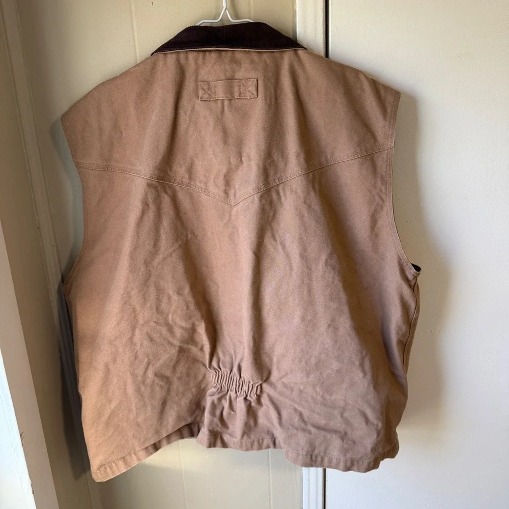 Wyoming Traders Cody Concealed Carry Canvas Vest XXL Tan Outdoor Corduroy Collar